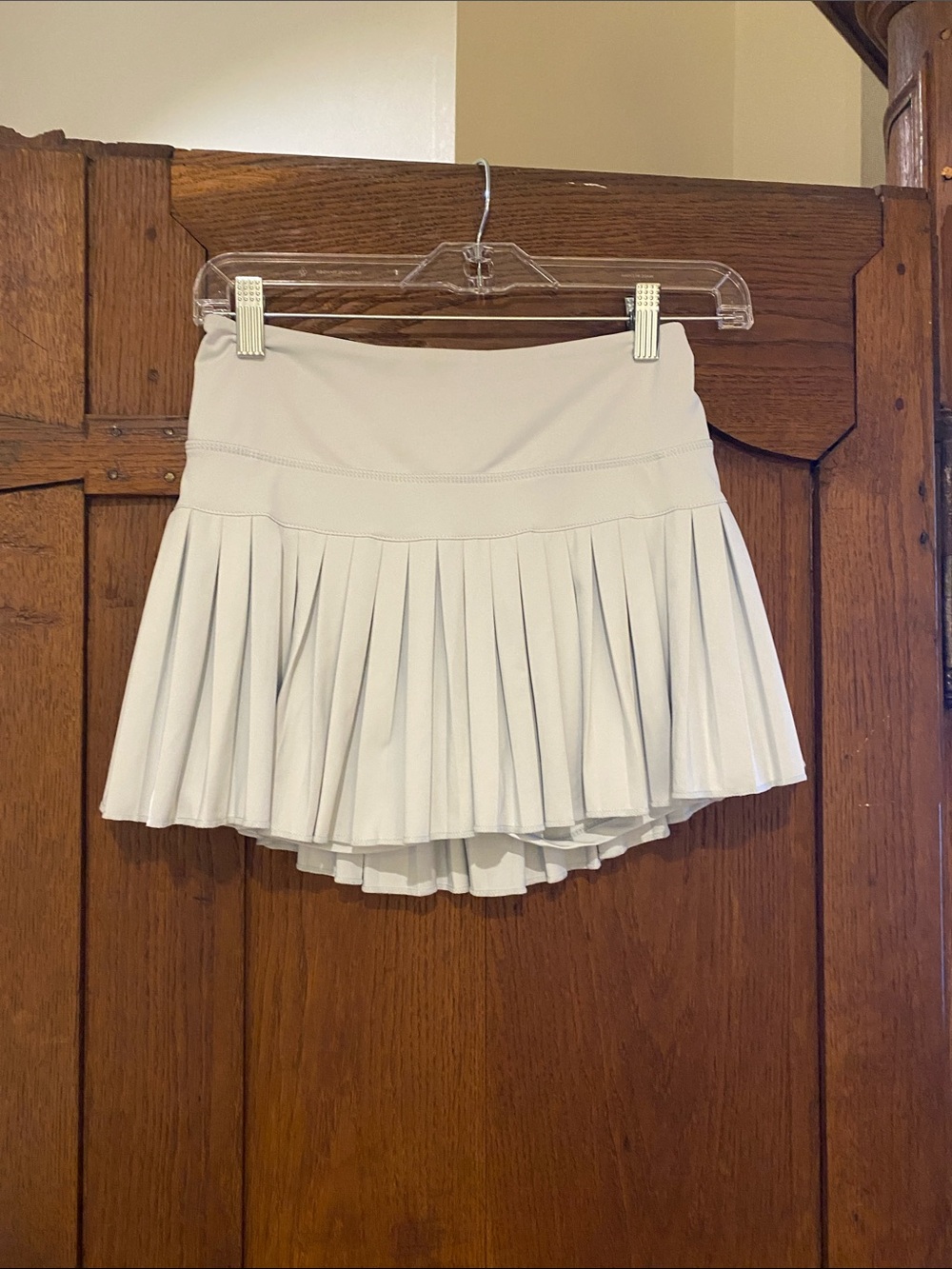 Pleated Mini Skirt in Light Blue/gray